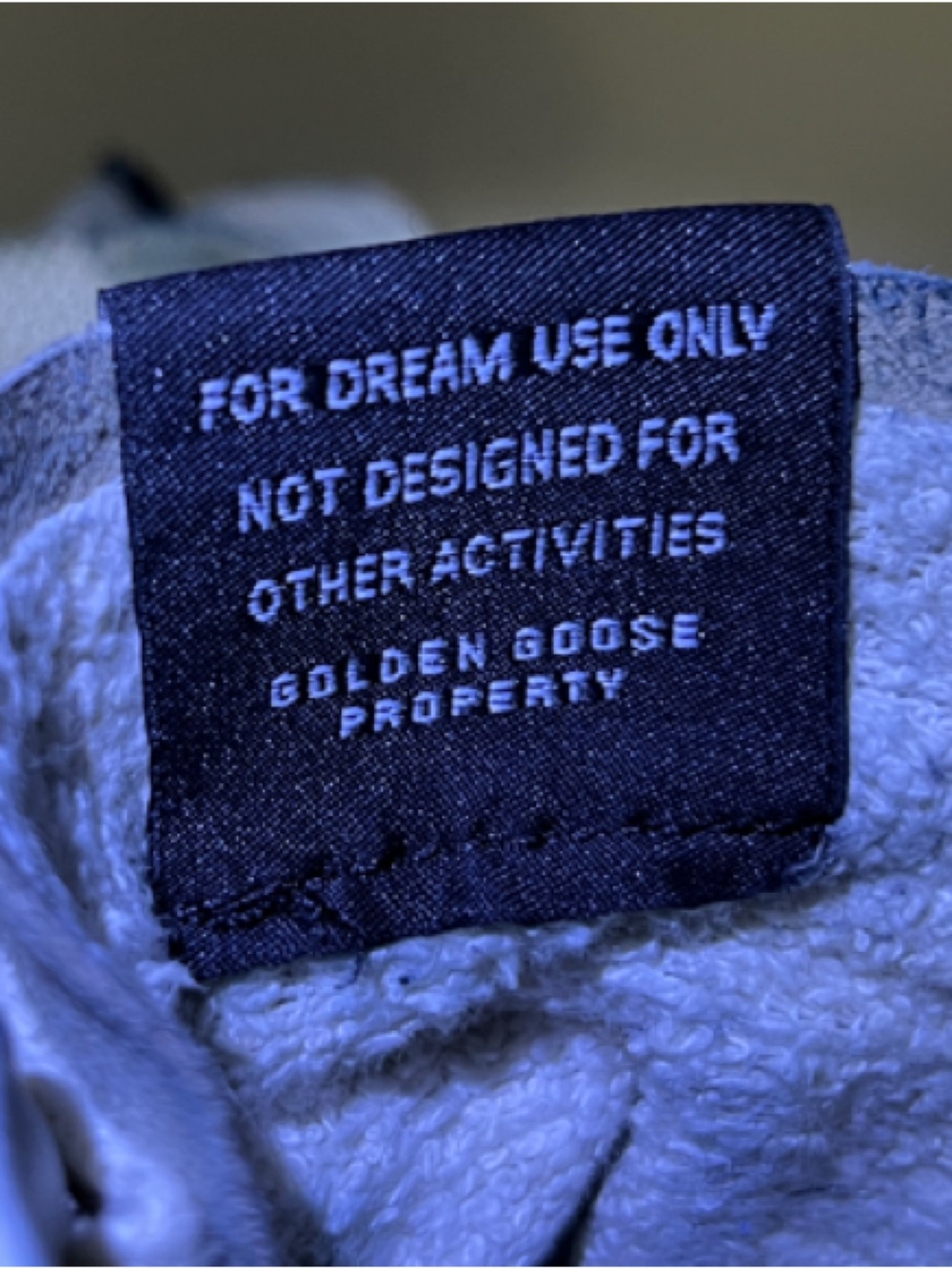 Slide in beige mesh and nylon with blue leather star and flash - Picture 6 of 8